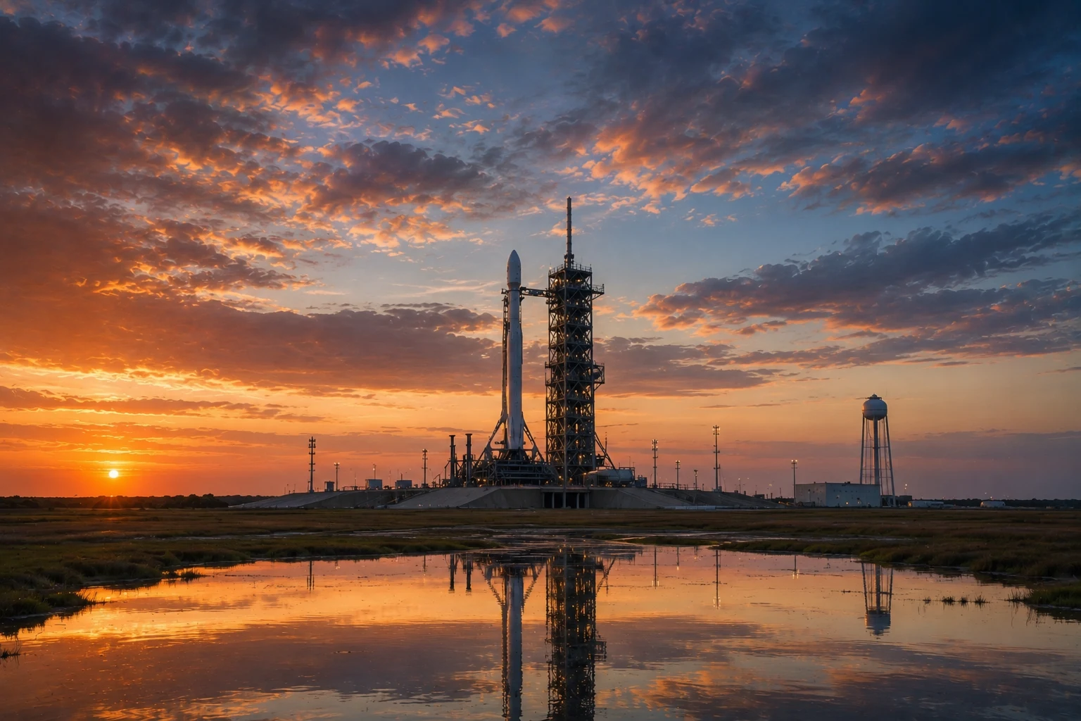 SpaceX Falcon 9 rocket on the launch pad, the vehicle that helped SpaceX win the NASA cargo contract that traditional contractors lost