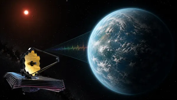 JWST searches for signs of life on K2-18b, capturing a spectral biosignature from the hazy exoplanet