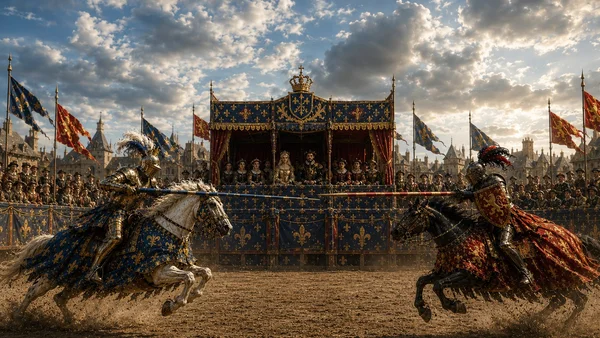 Henry II of France jousting in 1559, the event linked to the famous Nostradamus Henry II prediction